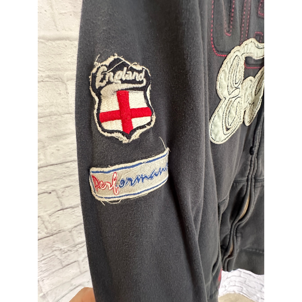 Next Full Zip Hoodie Y2K Blokecore England Patches Mens XL Dark Blue - Picture 4 of 7